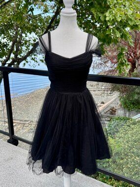 Unique Vintage Black Garden State Mesh Midi Dress Size S